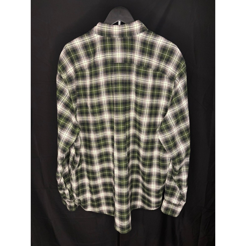 Eddie Bauer Flannel Shirt Mens XL Green Plaid Button Up Long Sleeve Cotton - Picture 5 of 11